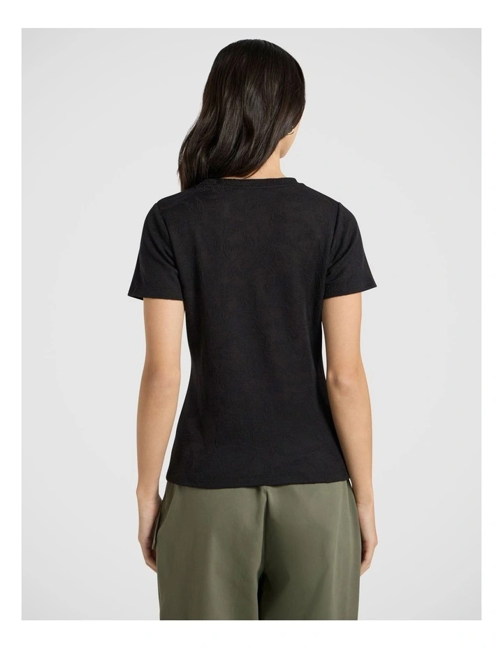 Beth Textured Tee in Black image 4