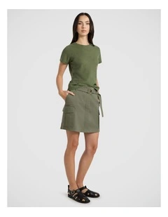 Beth Textured Tee in Olive Green