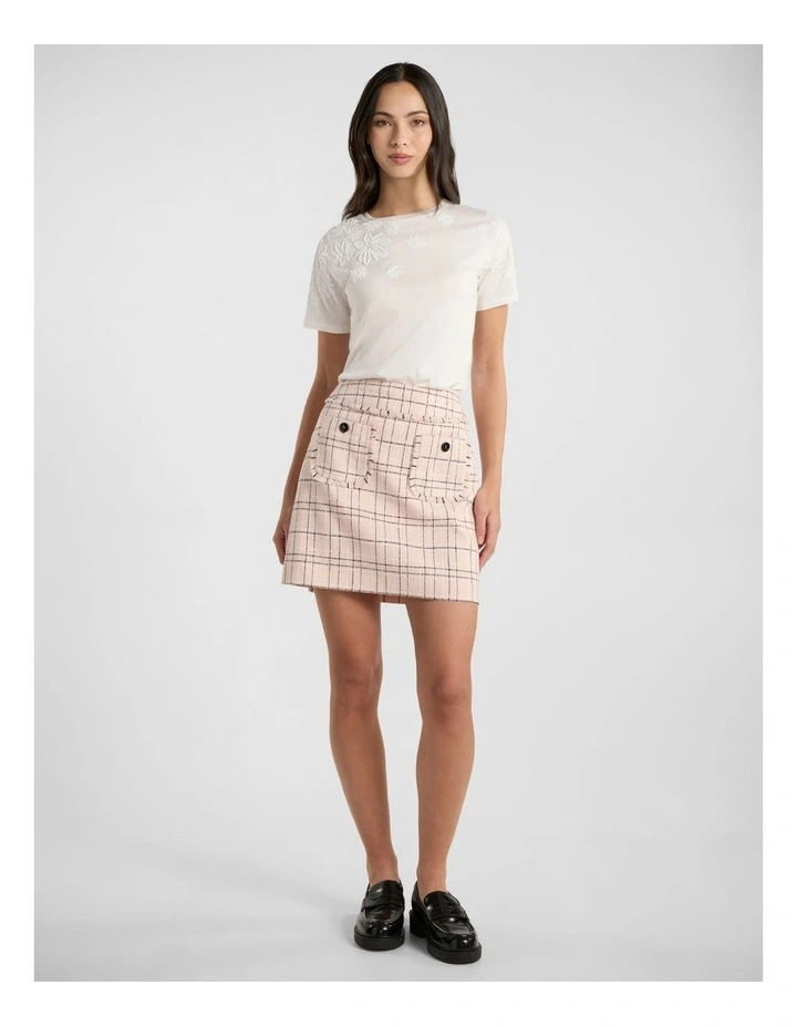 Diana Embroidered Tee in White image 2