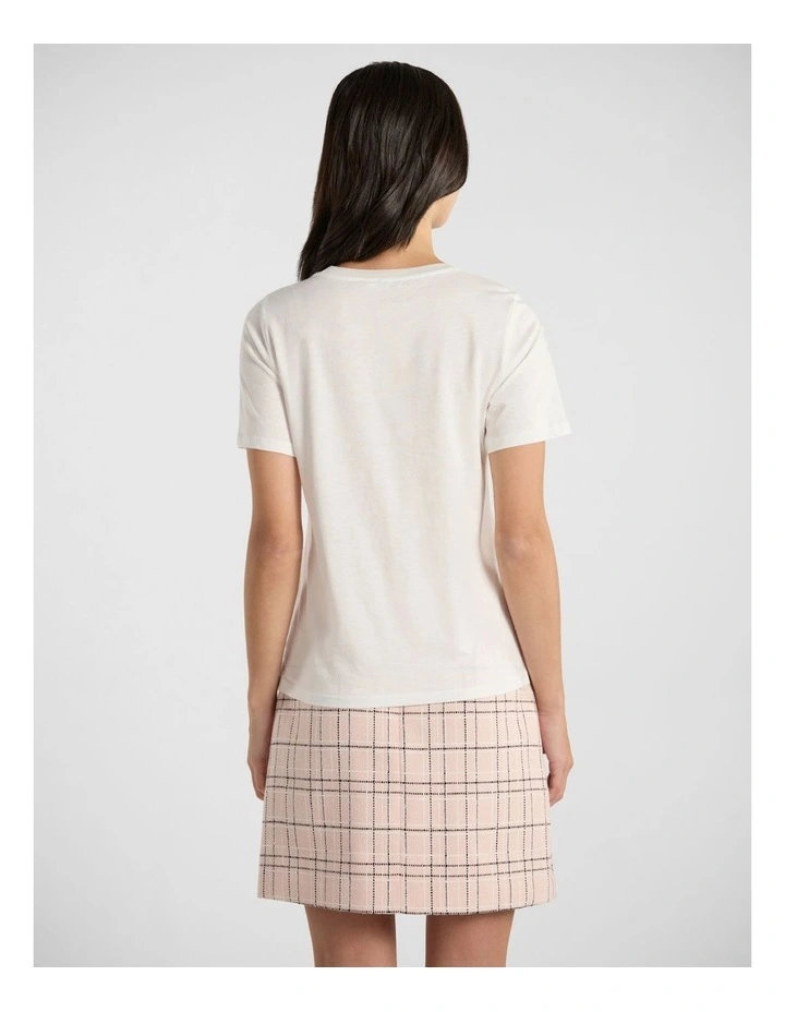 Diana Embroidered Tee in White image 3