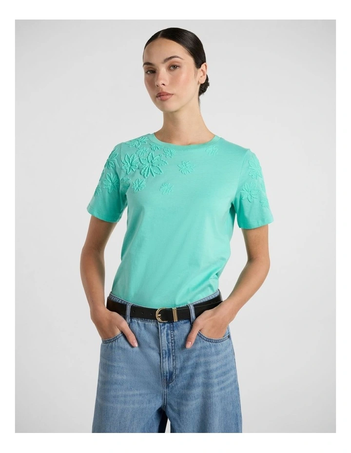 Diana Embroidered Tee in Jelly Mint image 1