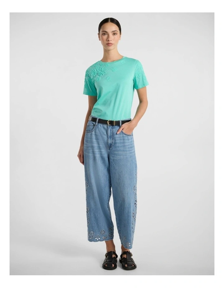Diana Embroidered Tee in Jelly Mint image 2