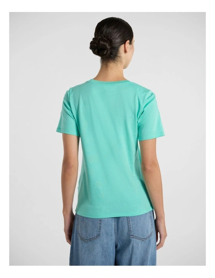 Diana Embroidered Tee in Jelly Mint image 3