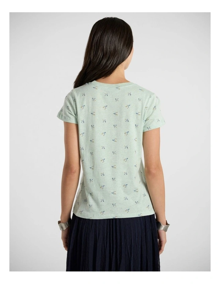 Beak-Ause I Care Tee in Mint Multi image 3