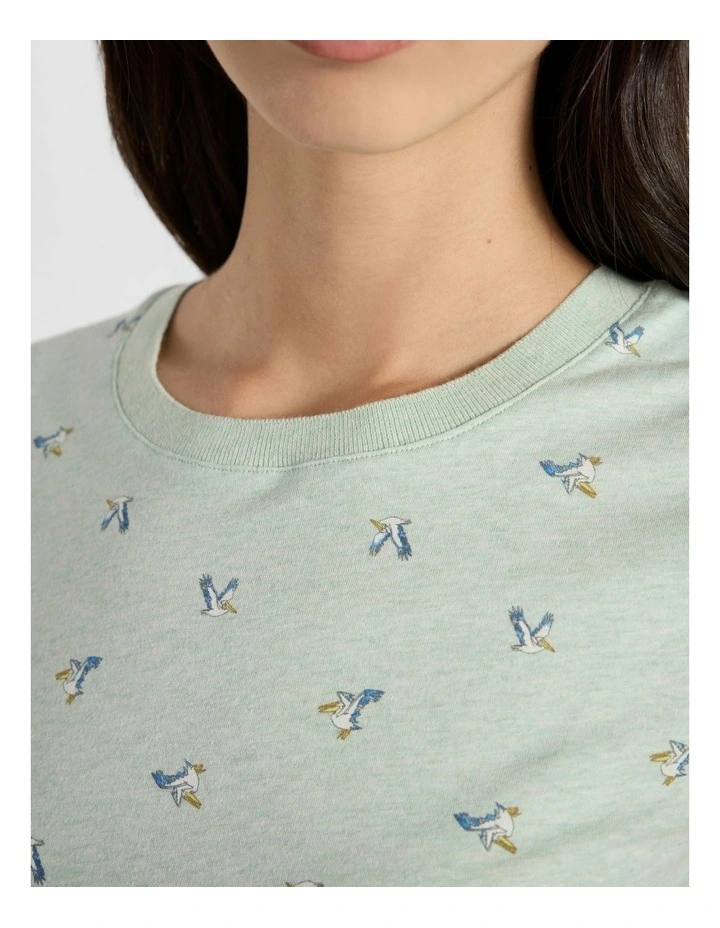 Beak-Ause I Care Tee in Mint Multi image 4