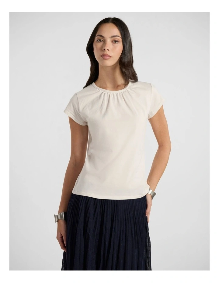 Pyra Pima Cotton Tee in Ivory image 1