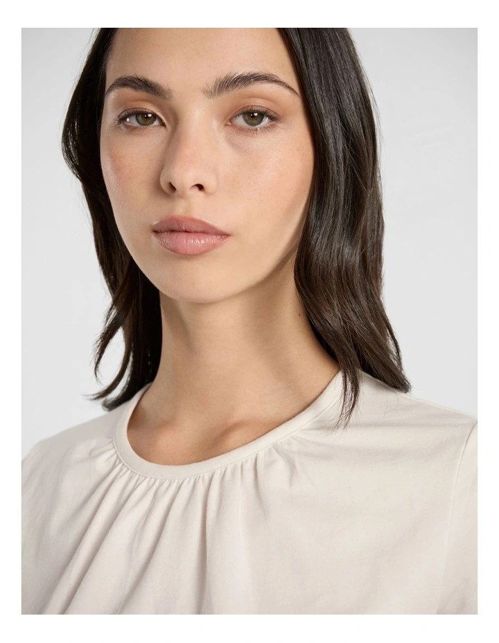 Pyra Pima Cotton Tee in Ivory image 3