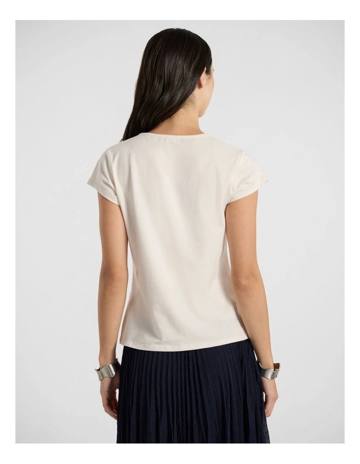 Pyra Pima Cotton Tee in Ivory image 4