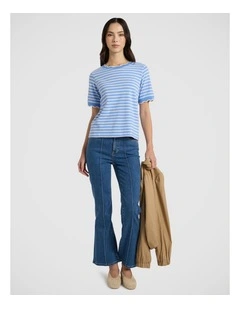 Leighton Stripe Tee in Blue Stripe