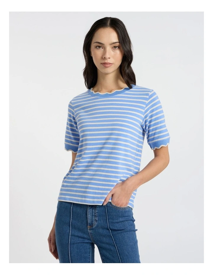 Leighton Stripe Tee in Blue Stripe image 2