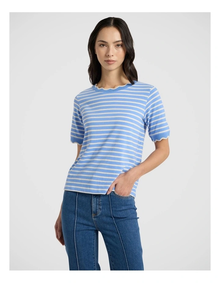 Leighton Stripe Tee in Blue Stripe image 2