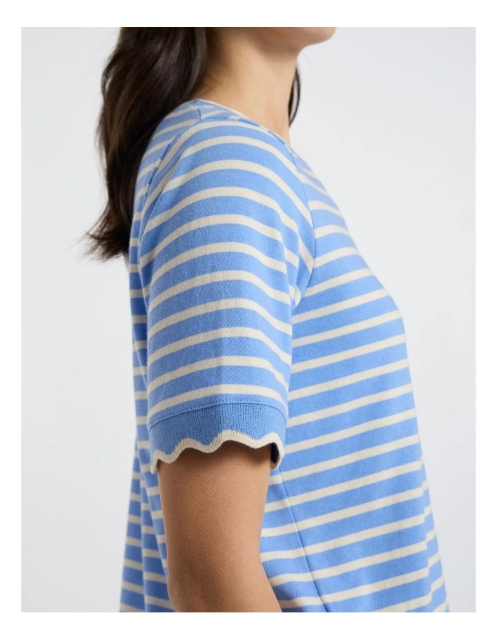 Leighton Stripe Tee in Blue Stripe image 3