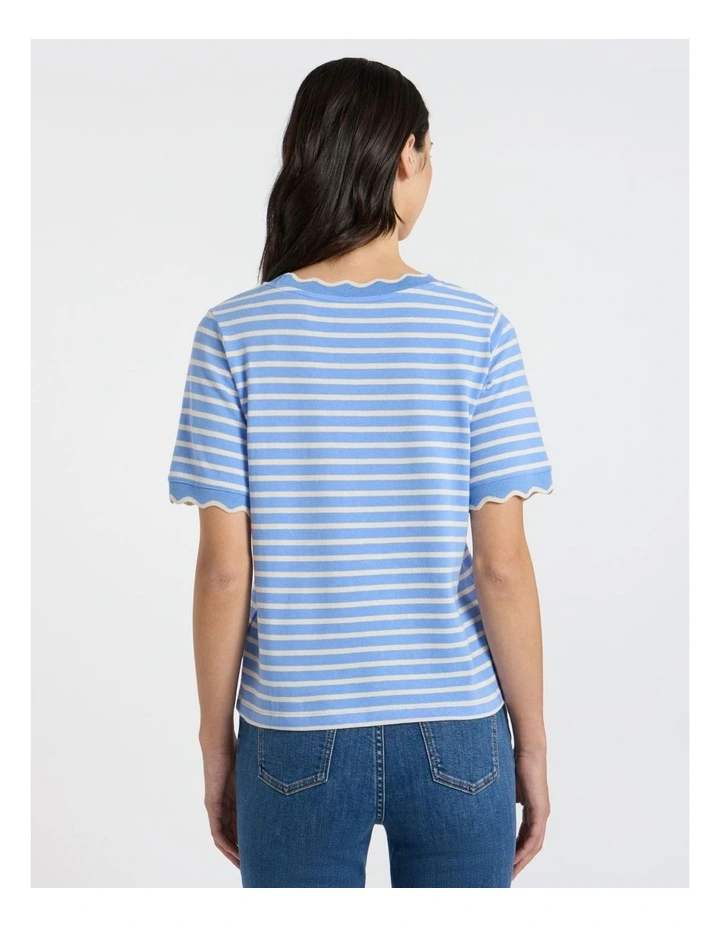 Leighton Stripe Tee in Blue Stripe image 4