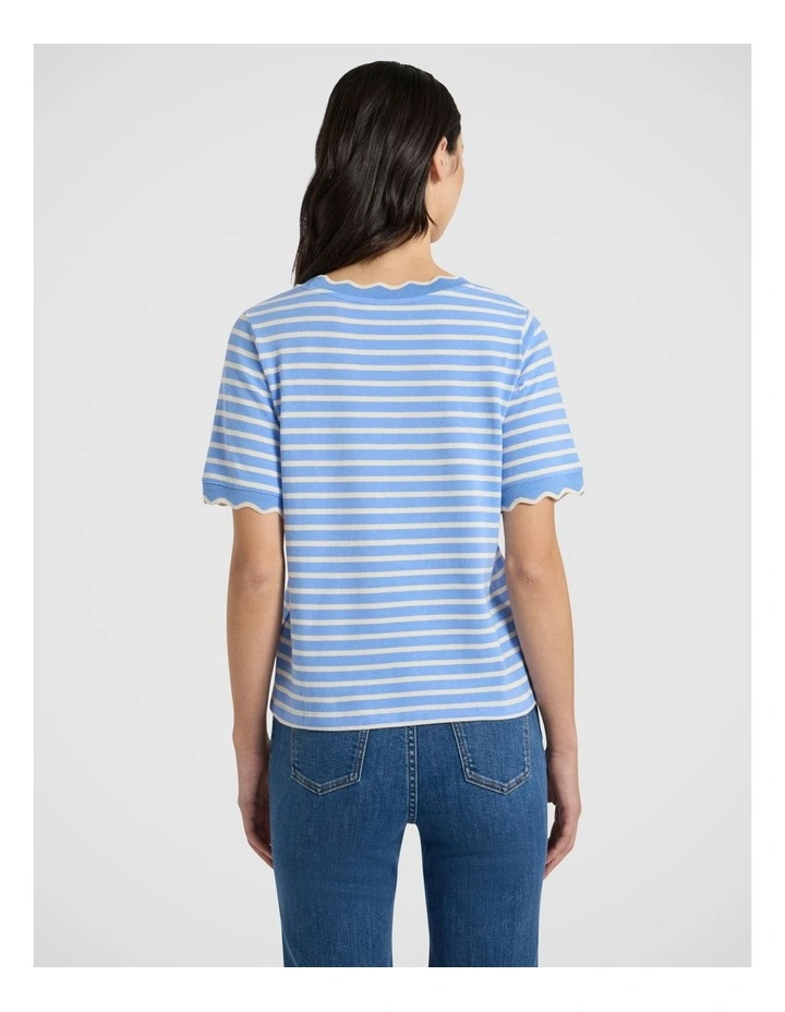 Leighton Stripe Tee in Blue Stripe image 4