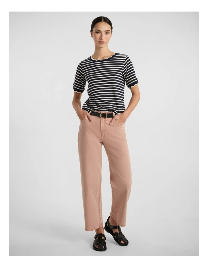 Leighton Stripe Tee in Navy Stripe image 2
