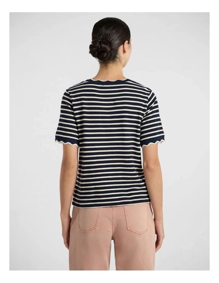 Leighton Stripe Tee in Navy Stripe image 3