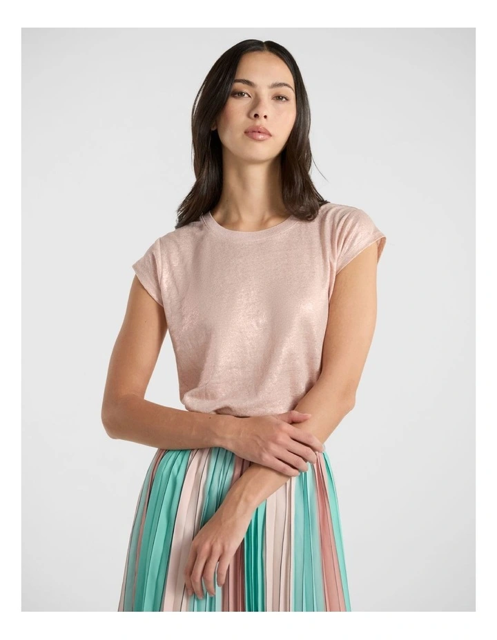As Love Glows Foil Linen Tee in Marshmallow image 2