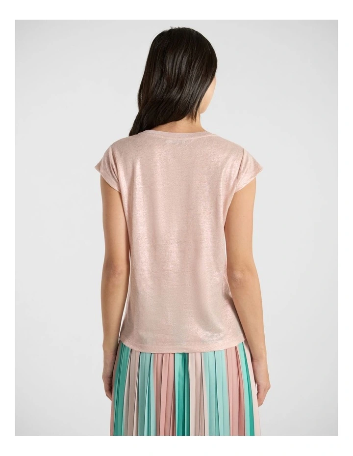 As Love Glows Foil Linen Tee in Marshmallow image 4
