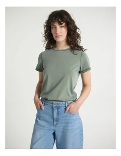 This Town Garment Dyed Tee in Olive Green