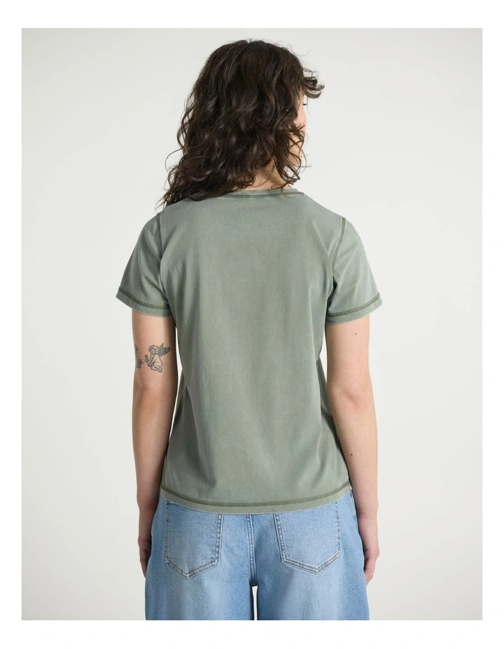 This Town Garment Dyed Tee in Olive Green image 3