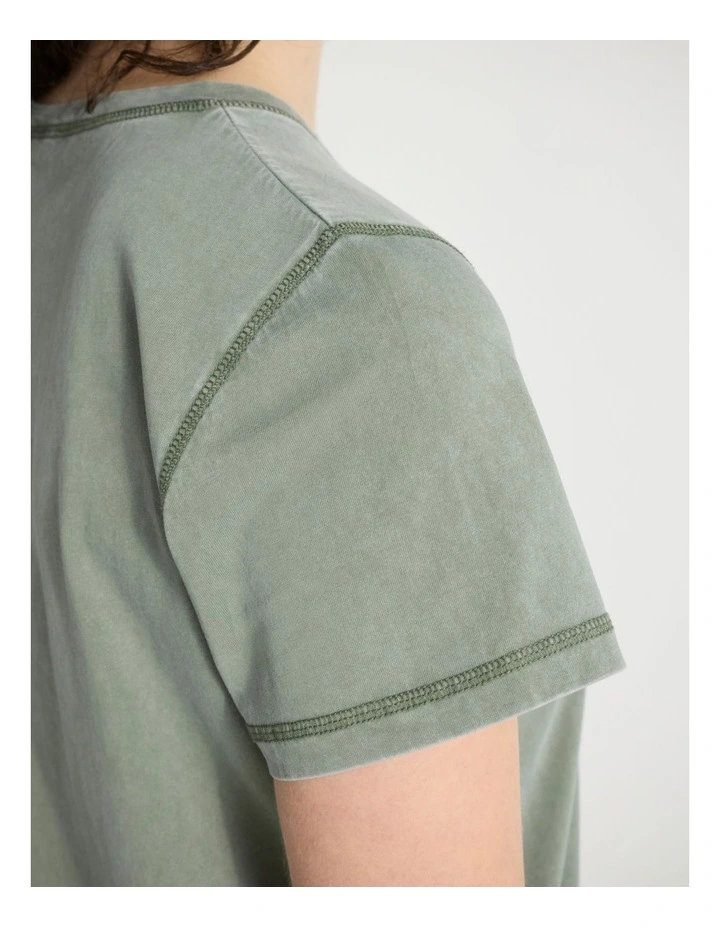 This Town Garment Dyed Tee in Olive Green image 4
