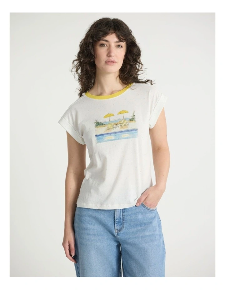 Take A Sea-Esta Tee in Ivory Multi image 1