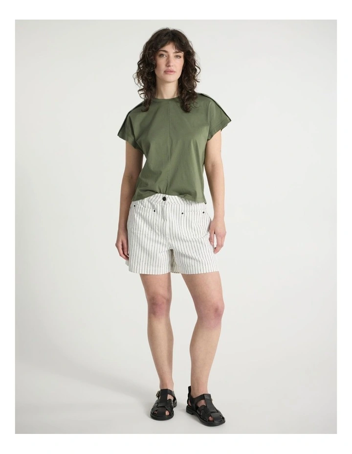 Ferguson Mercerised Cotton Tee in Olive Green image 2