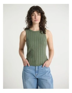 Brooke Hot Fix Tank in Olive Green