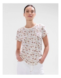 Foal-Mates Cotton Tee in Ivory Multi