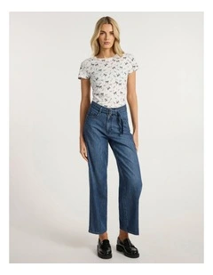 Take A Bow Tee in White Multi