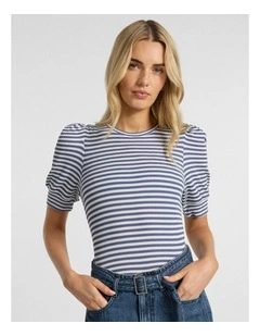 Maybe Tomorrow Stripe Tee in Blue Stripe