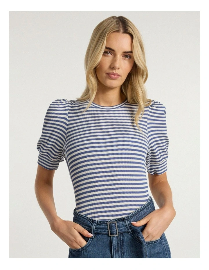 Maybe Tomorrow Stripe Tee in Blue Stripe image 2