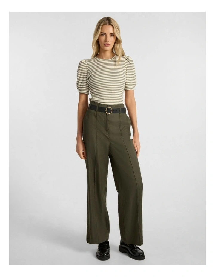 Maybe Tomorrow Stripe Tee in Khaki Stripe image 2