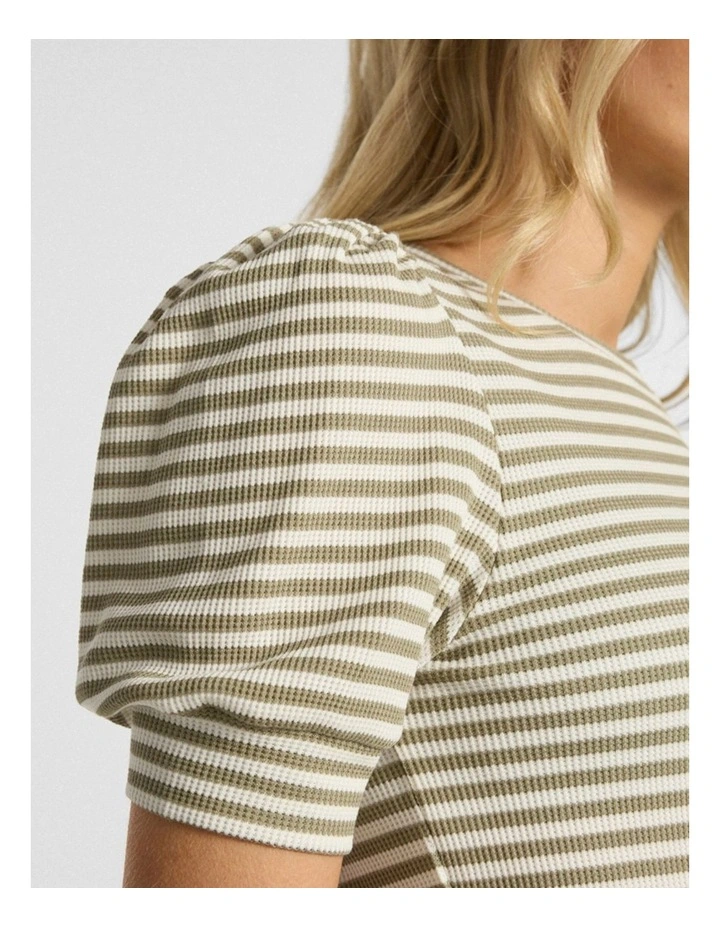 Maybe Tomorrow Stripe Tee in Khaki Stripe image 4