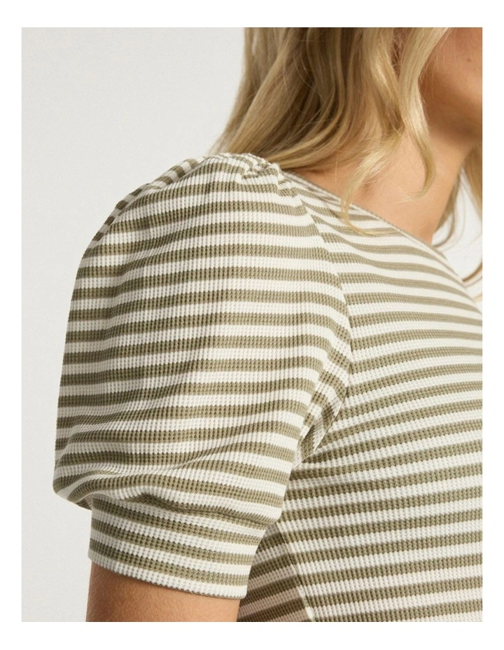 Maybe Tomorrow Stripe Tee in Khaki Stripe image 4