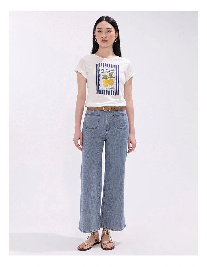 Peeling Pressure Tee in Ivory Multi image 2