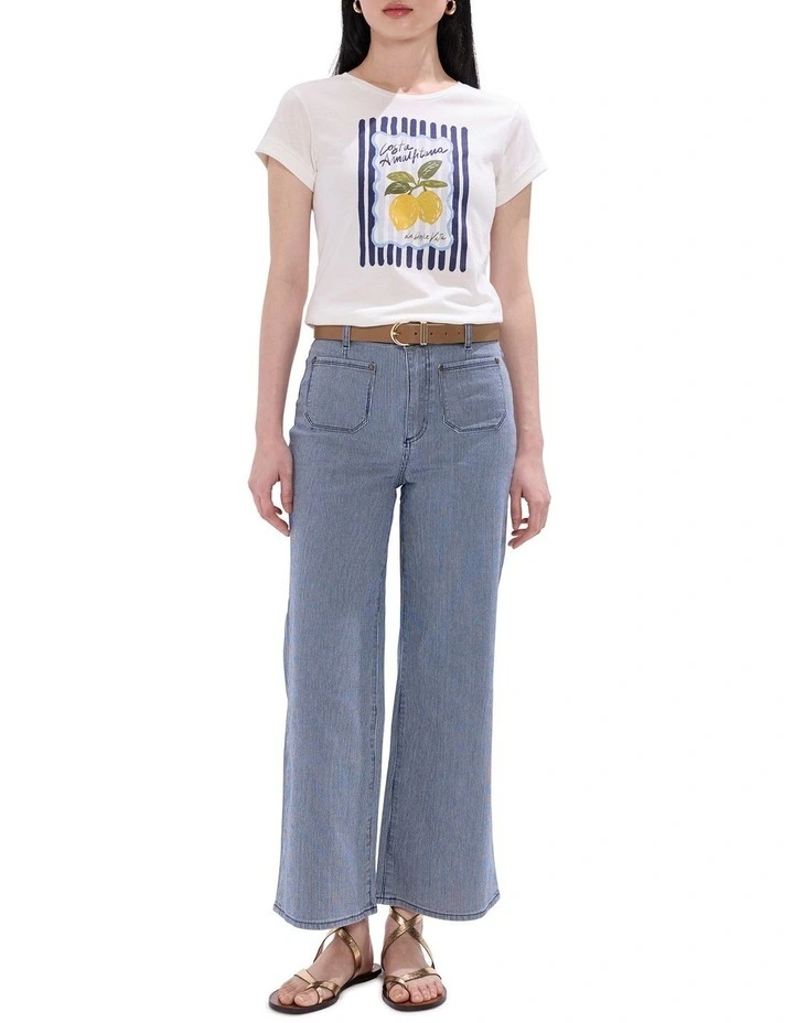 Peeling Pressure Tee in Ivory Multi image 2