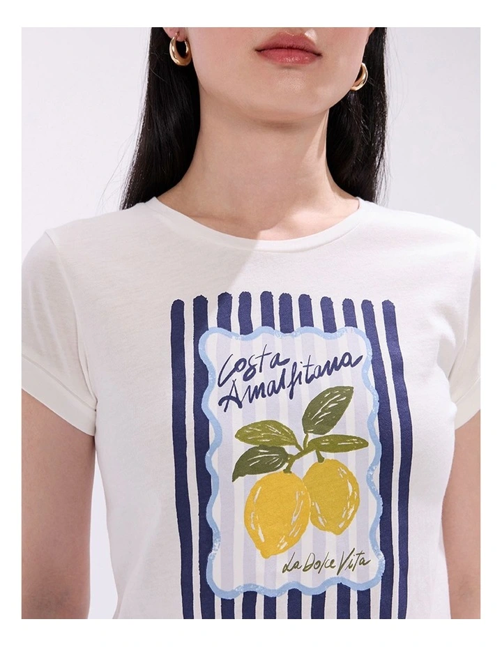 Peeling Pressure Tee in Ivory Multi image 3