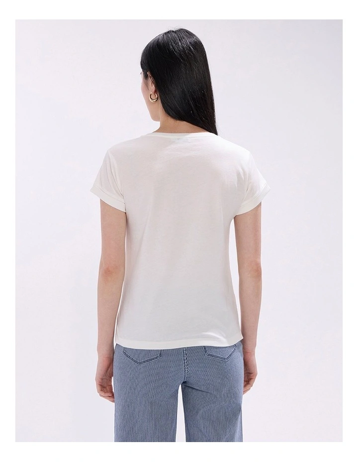 Peeling Pressure Tee in Ivory Multi image 4