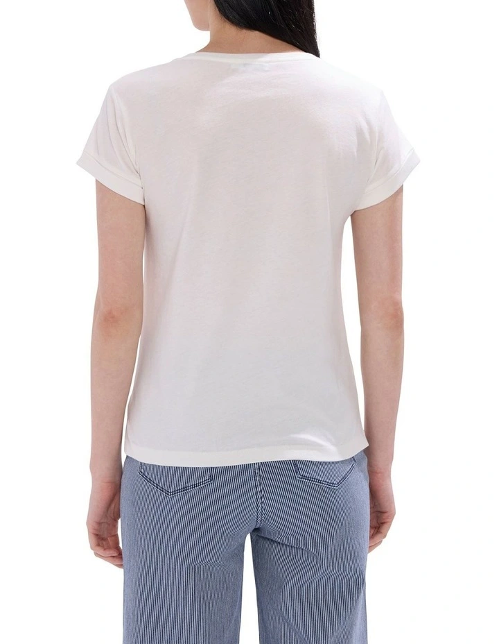 Peeling Pressure Tee in Ivory Multi image 4