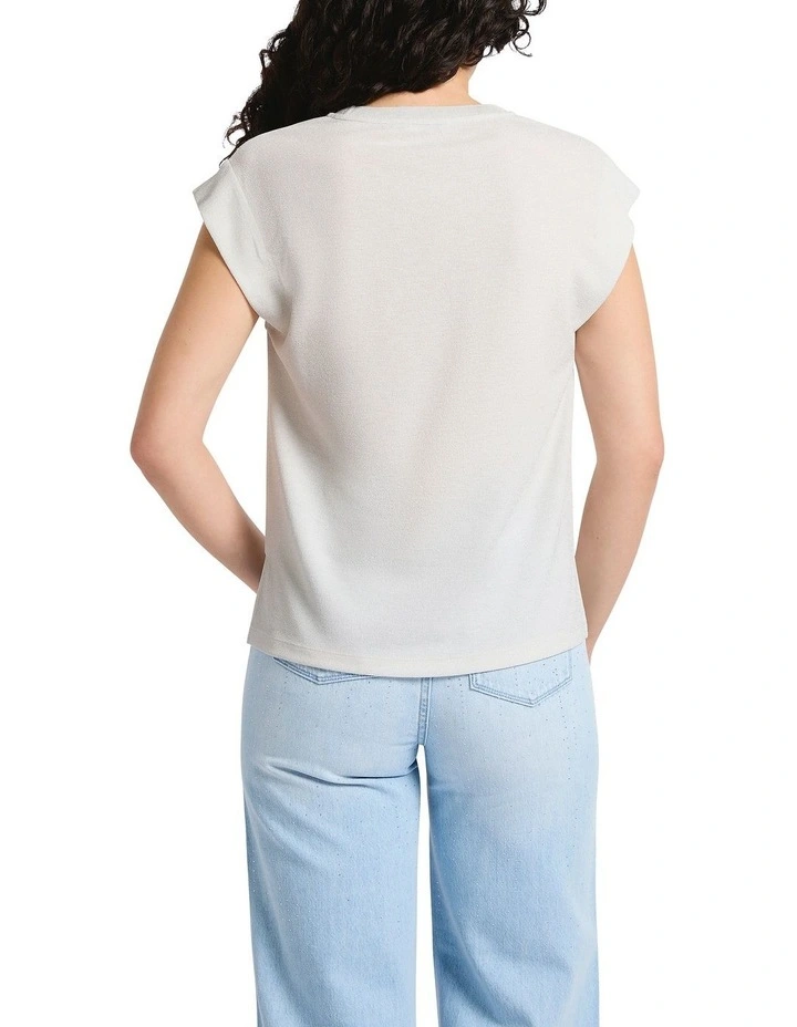 Julia Boxy Tee in Silver Sparkle image 2