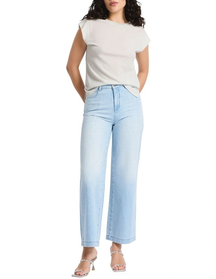 Julia Boxy Tee in Silver Sparkle image 4