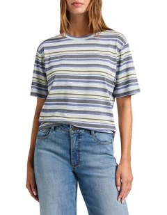 Miami Stripe Tee in Blue Stripe
