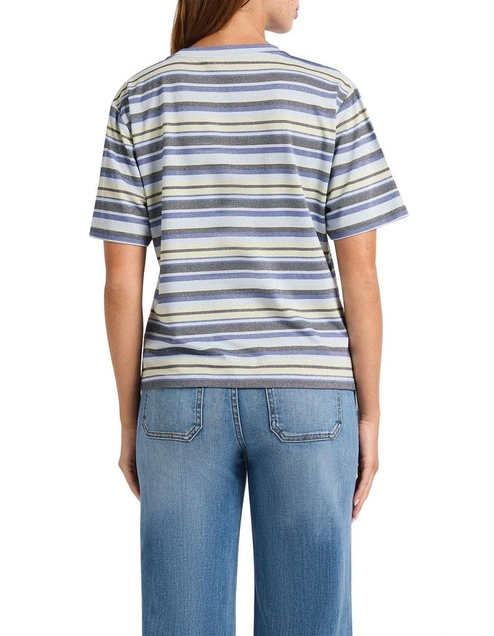 Miami Stripe Tee in Blue Stripe image 2
