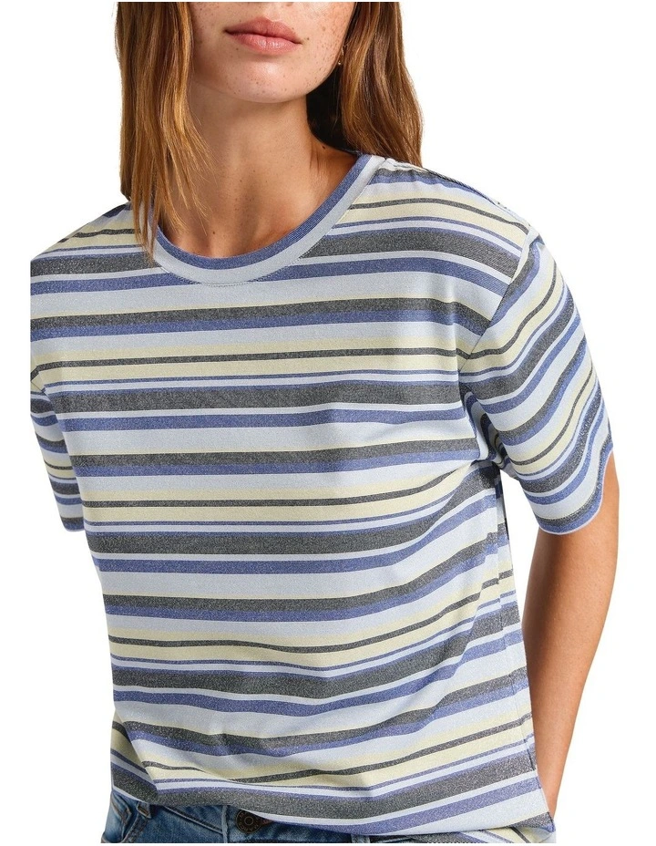 Miami Stripe Tee in Blue Stripe image 3