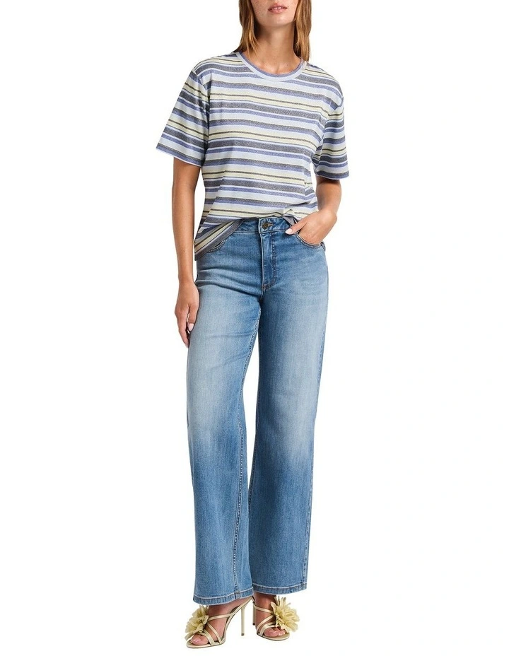 Miami Stripe Tee in Blue Stripe image 4