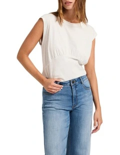 Coi Jersey Sparkle Top in White