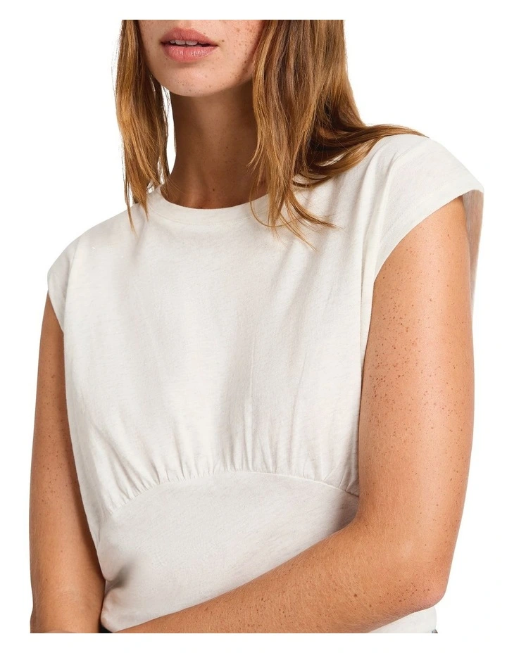 Coi Jersey Sparkle Top in White image 3