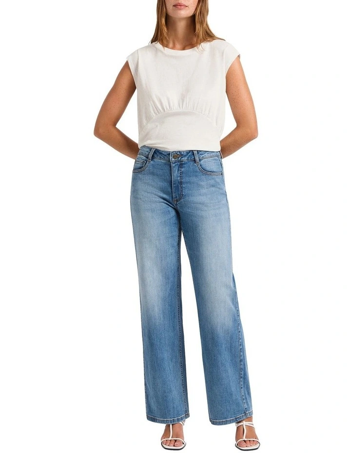 Coi Jersey Sparkle Top in White image 4