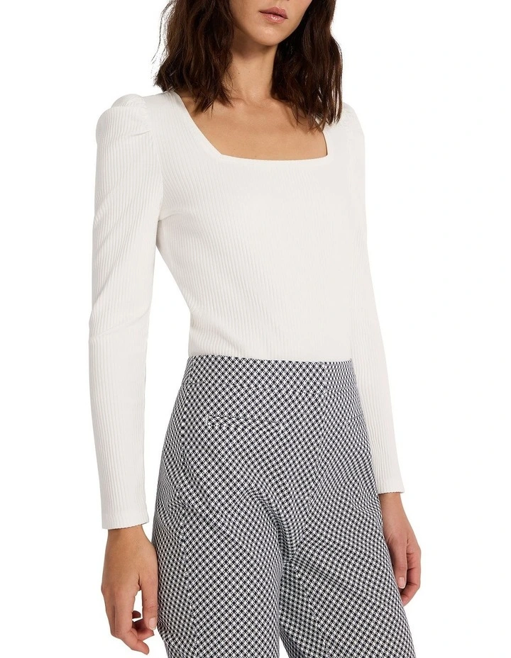 Call On Me Rib Top in Ivory image 1
